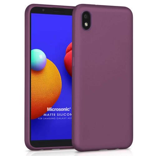 Microsonic Matte Silicone Samsung Galaxy A01 Core Kılıf Mor