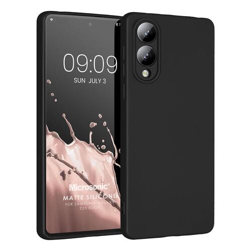 Microsonic Matte Silicone Samsung Galaxy S25 Edge Kılıf Siyah