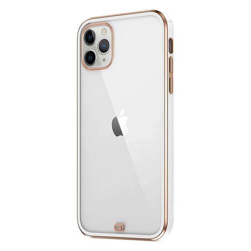 Microsonic Apple iPhone 11 Pro Max Kılıf Laser Plated Soft Beyaz