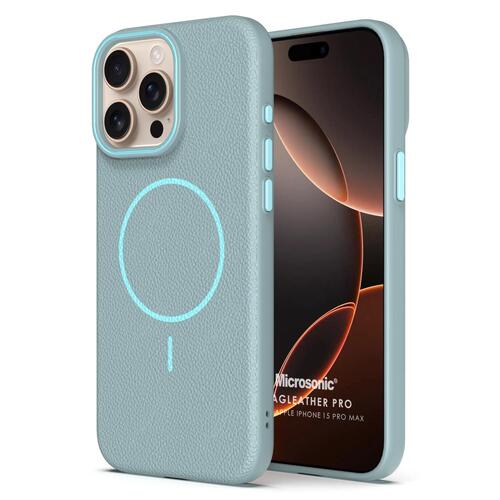 Microsonic Apple iPhone 15 Pro Max Kılıf MagLeather Pro Mavi