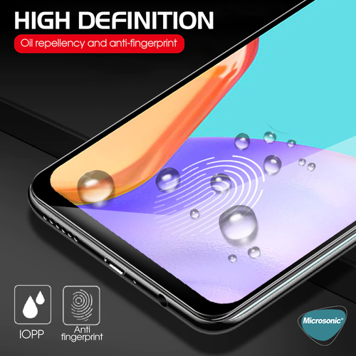 Microsonic Samsung Galaxy A17 Tam Kaplayan Temperli Cam Ekran Koruyucu Siyah