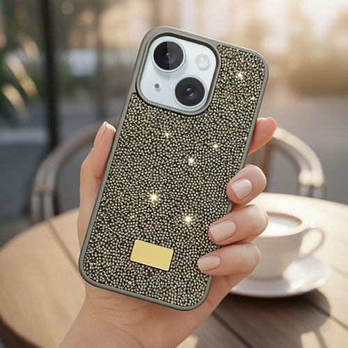 Microsonic Apple iPhone 15 Kılıf Cosmic Shine Koyu Gri