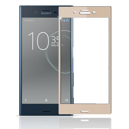 Microsonic Sony Xperia XZ Premium 3D Kavisli Temperli Cam Ekran koruyucu Kırılmaz Film Gold