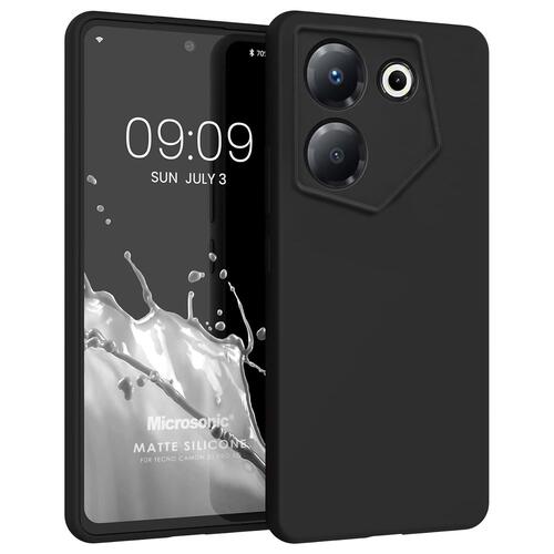 Microsonic Matte Silicone TECNO Camon 20S Pro 5G Kılıf Siyah