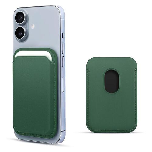 Microsonic Apple iPhone 17 Leather Wallet MagSafe Yeşil
