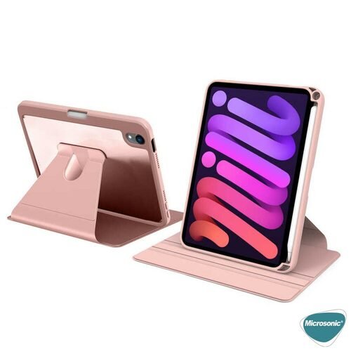 Microsonic Apple iPad Mini 6 2021 Kılıf (A2567-A2568-A2569) Regal Folio Pembe