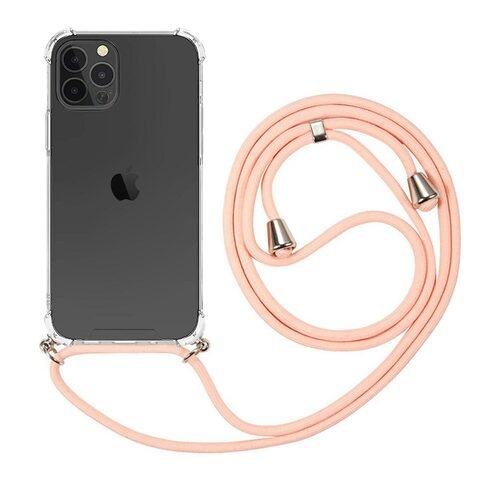 Microsonic Apple iPhone 12 Pro Max Kılıf Neck Lanyard Rose Gold