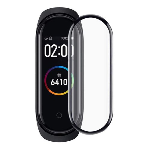 Microsonic Xiaomi Mi Band 4 Tam Kaplayan Temperli Cam Full Ekran Koruyucu Siyah