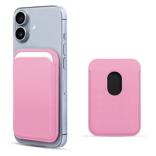 Microsonic Apple iPhone 17 Leather Wallet MagSafe Pembe