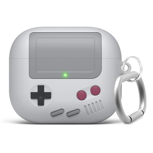 Microsonic AirPods 3. Nesil Kılıf Cartoon Figürlü Silikon Retro Nintendo Gameboy Gri