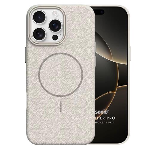 Microsonic Apple iPhone 14 Pro Kılıf MagLeather Pro Bej