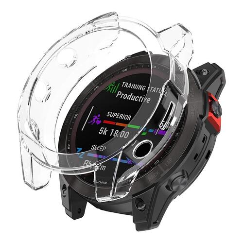 Microsonic Garmin Fenix 6X Sapphire Kılıf 360 Full Round Soft Silicone Şeffaf