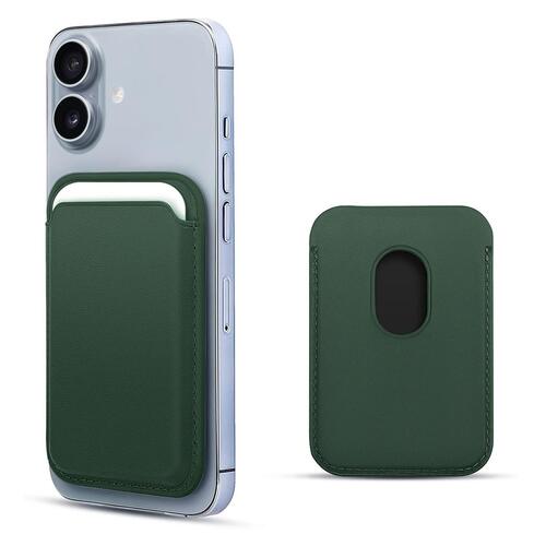 Microsonic Apple iPhone 17 Leather Wallet MagSafe Koyu Yeşil