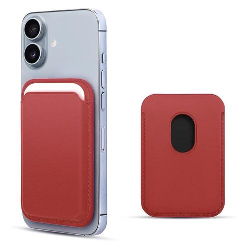 Microsonic Apple iPhone 17 Leather Wallet MagSafe Kırmızı