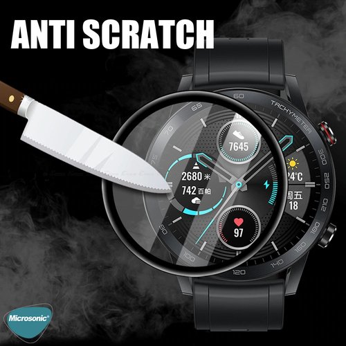 Microsonic Samsung Galaxy Watch Active 2 44mm Tam Kaplayan Temperli Cam Full Ekran Koruyucu Siyah