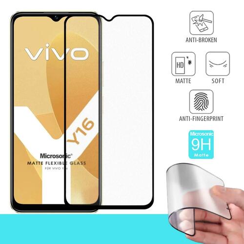 Microsonic Vivo Y16 Seramik Matte Flexible Ekran Koruyucu Siyah