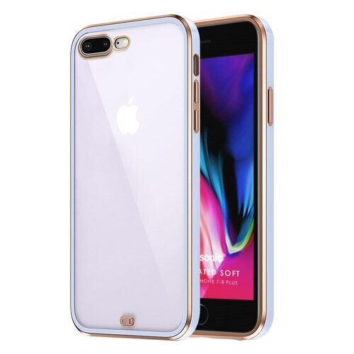 Microsonic Apple iPhone 8 Plus Kılıf Laser Plated Soft Lila