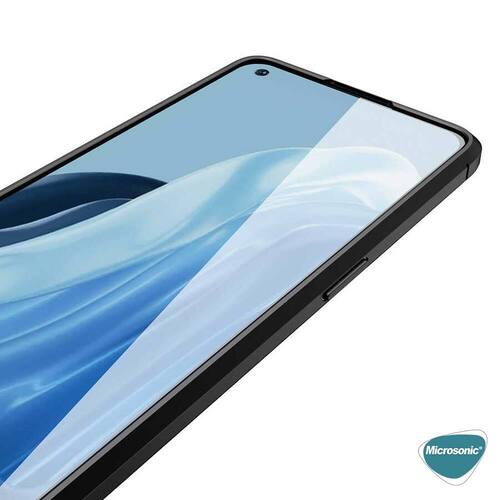 Microsonic Oppo Reno 7 4G Kılıf Deri Dokulu Silikon Siyah