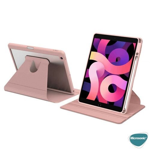 Microsonic Apple iPad 10.2'' 9. Nesil Kılıf (A2602-A2604-A2603-A2605) Regal Folio Pembe