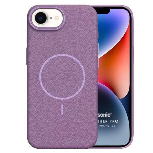 Microsonic Apple iPhone 16e Kılıf MagLeather Pro Lila