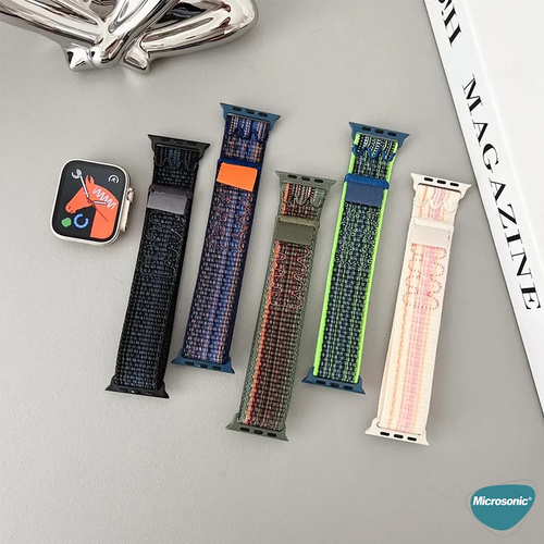 Microsonic Apple Watch SE 3 44mm Kordon Terra Strand Koyu Yeşil