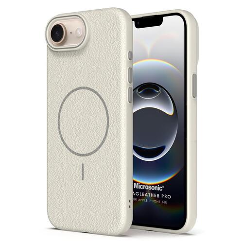 Microsonic Apple iPhone 16e Kılıf MagLeather Pro Bej