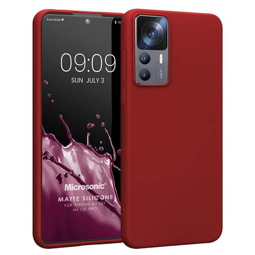 Microsonic Matte Silicone Xiaomi Mi 12T Pro Kılıf Kırmızı