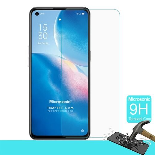 Microsonic Oppo Reno 5 5G Tempered Glass Cam Ekran Koruyucu