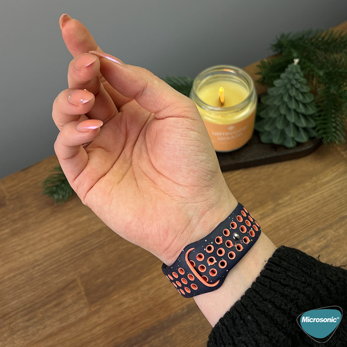 Microsonic Apple Watch SE 3 44mm Kordon Flame Circle Lacivert