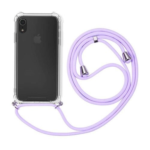 Microsonic Apple iPhone XR Kılıf Neck Lanyard Lila