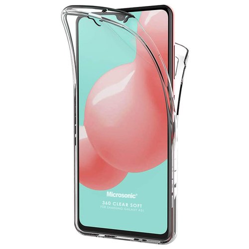 Microsonic Samsung Galaxy A31 Kılıf 6 tarafı tam full koruma 360 Clear Soft Şeffaf