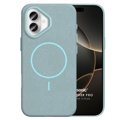 Microsonic Apple iPhone 16 Plus Kılıf MagLeather Pro Mavi