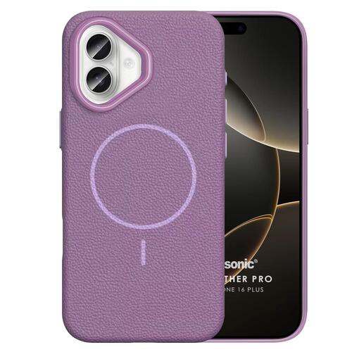 Microsonic Apple iPhone 16 Plus Kılıf MagLeather Pro Lila