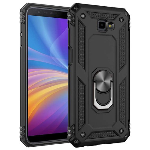 Microsonic Samsung Galaxy J4 Plus Kılıf Military Ring Holder Siyah