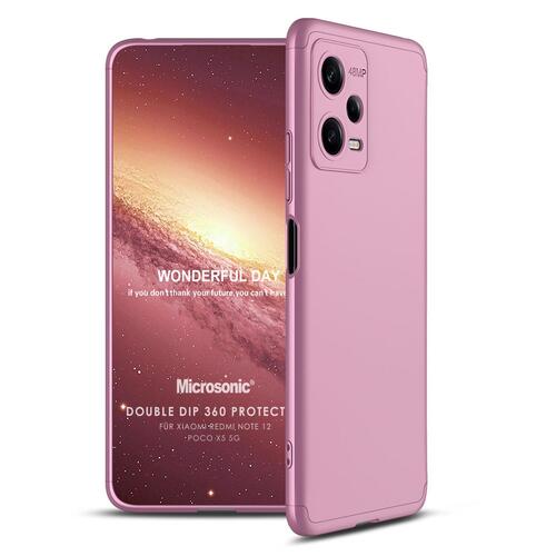 Microsonic Xiaomi Redmi Note 12 Kılıf Double Dip 360 Protective Rose Gold