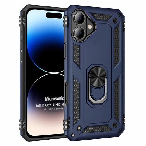 Microsonic Apple iPhone 17 Kılıf Military Ring Holder Lacivert