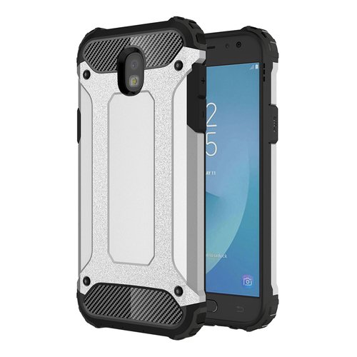 Microsonic Samsung Galaxy J7 Pro Kılıf Rugged Armor Gümüş