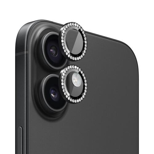 Microsonic Apple iPhone 17 Tekli Diamond Taşlı Kamera Koruma Camı Siyah