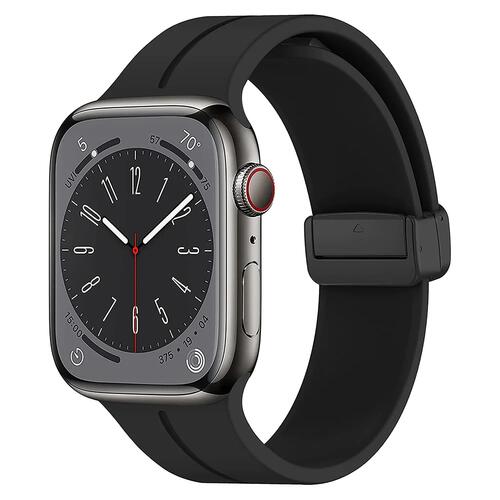 Microsonic Apple Watch SE 3 44mm Kordon Ribbon Line Siyah