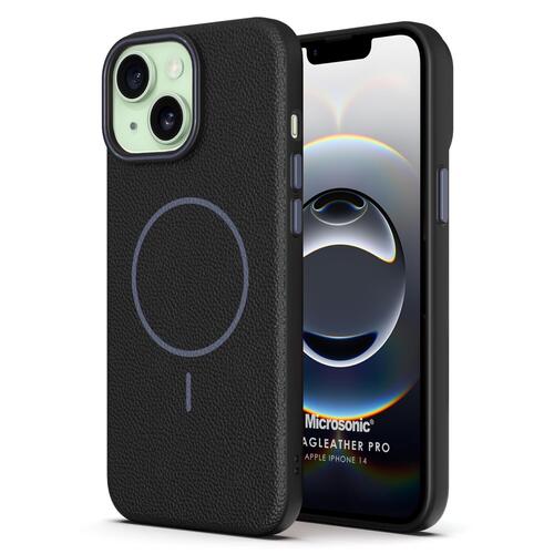 Microsonic Apple iPhone 14 Kılıf MagLeather Pro Siyah