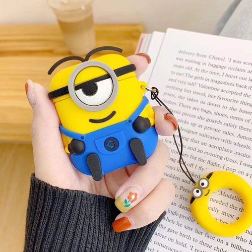 Microsonic AirPods 1. Nesil / 2. Nesil Kılıf Cartoon Figürlü Silikon Minion Stuart