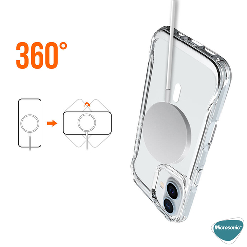 Microsonic Apple iPhone 17 Kılıf MagSafe Trex Bumper Şeffaf