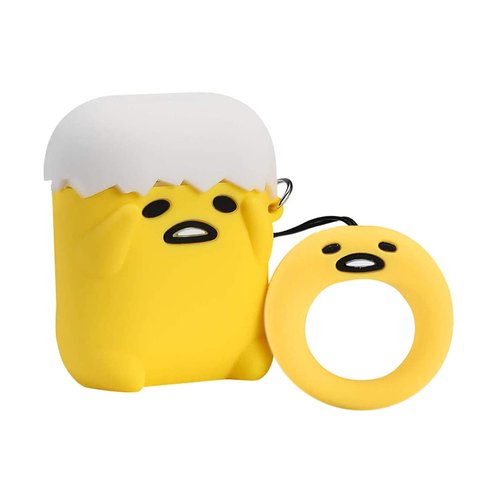 Microsonic AirPods 1. Nesil / 2. Nesil Kılıf Cartoon Figürlü Silikon Lazy Egg Gudetama