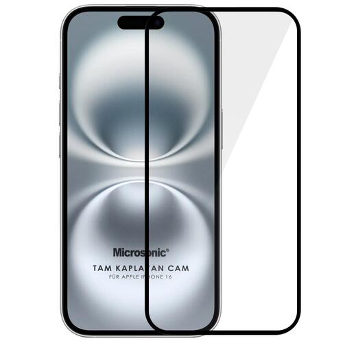 Microsonic Apple iPhone 17 Tam Kaplayan Temperli Cam Ekran Koruyucu Siyah