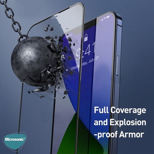 Microsonic Apple iPhone 17 Tam Kaplayan Temperli Cam Ekran Koruyucu Siyah