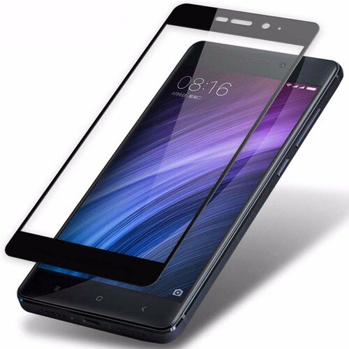 Microsonic Xiaomi Redmi Note 4 Tam Kaplayan Temperli Cam Ekran koruyucu Kırılmaz Film Siyah