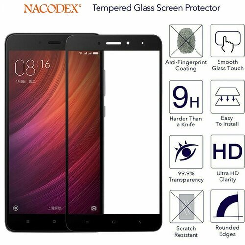 Microsonic Xiaomi Redmi Note 4 Tam Kaplayan Temperli Cam Ekran koruyucu Kırılmaz Film Siyah