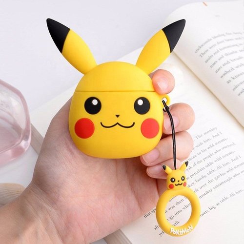 Microsonic AirPods 1. Nesil / 2. Nesil Kılıf Cartoon Figürlü Silikon Pikachu