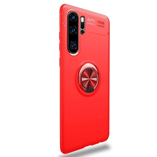 Microsonic Huawei P30 Pro Kılıf Kickstand Ring Holder Kırmızı