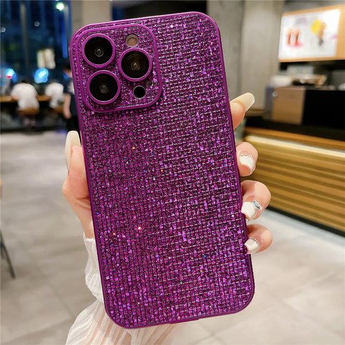 Microsonic Apple iPhone 14 Pro Kılıf Bling Rhinestones Mor